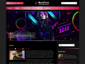 MusicPress; Beautiful Free WordPress Music Theme