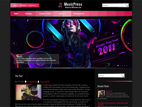 MusicPress; Beautiful Free Wordpress Music Theme